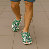 Norfolk Island Meri Krismas Clogs Shoes Pacific Patchwork Xmas Vibes - Polynesian Pride