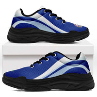 Northern Mariana Islands Chunky Sneakers Flag-Inspired Curve Style LT05 Blue - Polynesian Pride