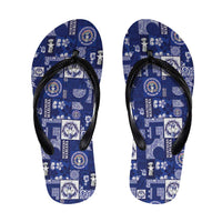 Northern Mariana Islands Magof Nochebuena Flip Flops Pacific Patchwork Xmas Vibes - Polynesian Pride
