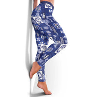 Northern Mariana Islands Magof Nochebuena Leggings Pacific Patchwork Xmas Vibes - Polynesian Pride