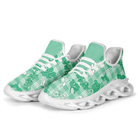 Omaomao Aloha Hawaii Clunky Sneakers Plumeria Lei With Palaka Motif - Polynesian Pride