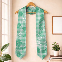 Omaomao Aloha Hawaii Graduation Stole Plumeria Lei With Palaka Motif LT14 One Size Green - Polynesian Pride