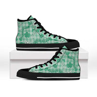 Omaomao Aloha Hawaii High Top Shoes Plumeria Lei With Palaka Motif LT14 - Polynesian Pride