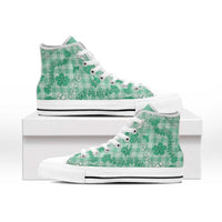 Omaomao Aloha Hawaii High Top Shoes Plumeria Lei With Palaka Motif LT14 - Polynesian Pride