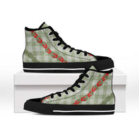Omaomao Aloha Hawaii High Top Shoes Rosebud Lei With Palaka Motif LT14 - Polynesian Pride