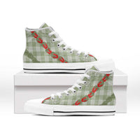Omaomao Aloha Hawaii High Top Shoes Rosebud Lei With Palaka Motif LT14 - Polynesian Pride