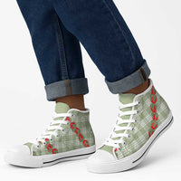 Omaomao Aloha Hawaii High Top Shoes Rosebud Lei With Palaka Motif LT14 - Polynesian Pride
