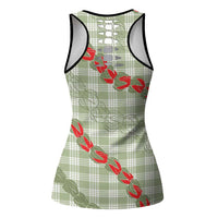 Omaomao Aloha Hawaii Hollow Tank Top Rosebud Lei With Palaka Motif LT14 - Polynesian Pride