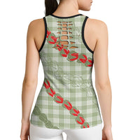 Omaomao Aloha Hawaii Hollow Tank Top Rosebud Lei With Palaka Motif LT14 - Polynesian Pride