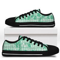 Omaomao Aloha Hawaii Low Top Shoes Plumeria Lei With Palaka Motif - Polynesian Pride