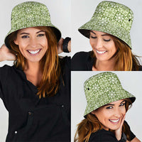 Omaomao Palaka Quilt Hawaii Bucket Hat Hawaiian Tropical Monstera Sea Turtle LT14 - Polynesian Pride