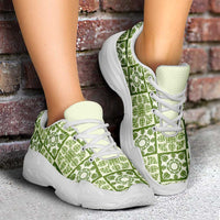 Omaomao Palaka Quilt Hawaii Chunky Sneakers Hawaiian Tropical Monstera Sea Turtle LT14 - Polynesian Pride