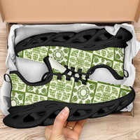 Omaomao Palaka Quilt Hawaii Clunky Sneakers Hawaiian Tropical Monstera Sea Turtle LT14 - Polynesian Pride