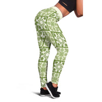 Omaomao Palaka Quilt Hawaii Leggings Hawaiian Tropical Monstera Sea Turtle LT14 - Polynesian Pride