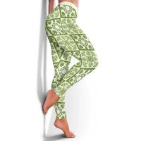 Omaomao Palaka Quilt Hawaii Leggings Hawaiian Tropical Monstera Sea Turtle LT14 - Polynesian Pride