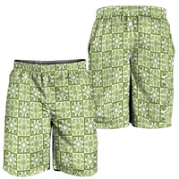 Omaomao Palaka Quilt Hawaii Shorts for Men Hawaiian Tropical Monstera Sea Turtle LT14 - Polynesian Pride