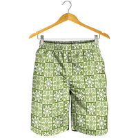 Omaomao Palaka Quilt Hawaii Shorts for Men Hawaiian Tropical Monstera Sea Turtle LT14 - Polynesian Pride