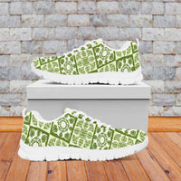 Omaomao Palaka Quilt Hawaii Sneakers Hawaiian Tropical Monstera Sea Turtle LT14 Green - Polynesian Pride