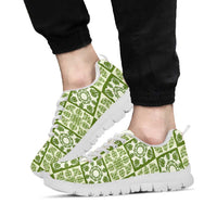 Omaomao Palaka Quilt Hawaii Sneakers Hawaiian Tropical Monstera Sea Turtle LT14 - Polynesian Pride
