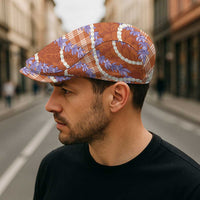 Orange Hawaii Palaka Honohono Pikake Jeff Hat Hawaiian Orchid Lei Polynesian Pattern - Polynesian Pride