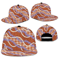 Orange Hawaii Palaka Honohono Pikake Snapback Cap Hawaiian Orchid Lei Polynesian Pattern - Polynesian Pride