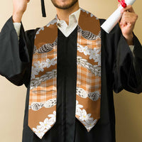 Orange Hawaii Tiare and Shell Lei Graduation Stole Hawaiian Palaka Luxury Vibes LT14 - Polynesian Pride