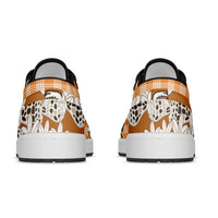 Orange Hawaii Tiare and Shell Lei Low Sneakers Hawaiian Palaka Luxury Vibes LT14