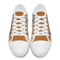 Orange Hawaii Tiare and Shell Lei Low Top Shoes Hawaiian Palaka Luxury Vibes - Polynesian Pride