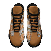 Orange Hawaii Tiare and Shell Lei Sneakers J13 Hawaiian Palaka Luxury Vibes - Polynesian Pride