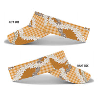 Orange Hawaii Tiare and Shell Lei Sun Visor Cap Hawaiian Palaka Luxury Vibes LT14 - Polynesian Pride