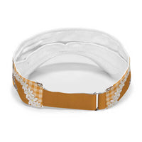 Orange Hawaii Tiare and Shell Lei Sun Visor Cap Hawaiian Palaka Luxury Vibes LT14 - Polynesian Pride