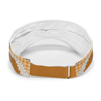 Orange Hawaii Tiare and Shell Lei Sun Visor Cap Hawaiian Palaka Luxury Vibes LT14 - Polynesian Pride