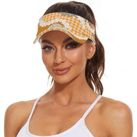 Orange Hawaii Tiare and Shell Lei Sun Visor Cap Hawaiian Palaka Luxury Vibes LT14 - Polynesian Pride