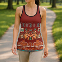 Oxblood Batik Papua-inspired Pattern Hollow Tank Top LT9 - Polynesian Pride