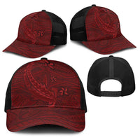 Oxblood Polynesia Baseball Net Cap Hawaiian Tribal Hammerhead Shark Tattoo LT14 - Polynesian Pride