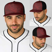 Oxblood Polynesia Baseball Net Cap Hawaiian Tribal Hammerhead Shark Tattoo LT14 - Polynesian Pride