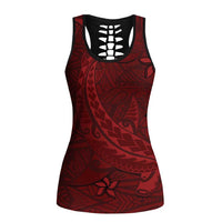 Oxblood Polynesia Hollow Tank Top Hawaiian Tribal Hammerhead Shark Tattoo LT14 Female Oxblood - Polynesian Pride