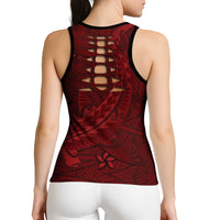 Oxblood Polynesia Hollow Tank Top Hawaiian Tribal Hammerhead Shark Tattoo LT14 - Polynesian Pride
