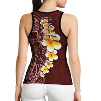 Oxblood Tropical Plumeria Galaxy Polynesian Art Hollow Tank Top LT14 - Polynesian Pride