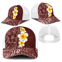 Oxblood Tropical Plumeria With Galaxy Polynesian Art Baseball Net Cap LT14 - Polynesian Pride