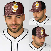 Oxblood Tropical Plumeria With Galaxy Polynesian Art Baseball Net Cap LT14 - Polynesian Pride