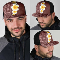 Oxblood Tropical Plumeria With Galaxy Polynesian Art Mesh Trucker Cap LT14 - Polynesian Pride