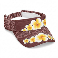 Oxblood Tropical Plumeria With Galaxy Polynesian Art Sun Visor Cap LT14 Universal Fit Oxblood - Polynesian Pride