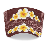 Oxblood Tropical Plumeria With Galaxy Polynesian Art Sun Visor Cap LT14 - Polynesian Pride