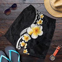 Pacific Hibiscus and Plumeria Tapa Pattern Shorts for Men Black Color LT03 Black - Polynesian Pride