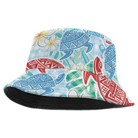 Palaka with Honu and Plumeria Bucket Hat Hawaiian Heritage Spirit - Polynesian Pride