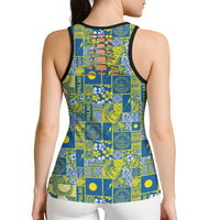 Palau Ungil Kurismas Hollow Tank Top Pacific Patchwork Xmas Vibes - Polynesian Pride