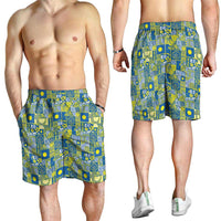 Palau Ungil Kurismas Shorts for Men Pacific Patchwork Xmas Vibes LT9 - Polynesian Pride