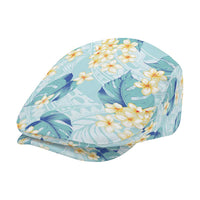 Pastel Cyan Tropical Hawaii Jeff Hat Seamless Monstera Plumeria Hawaiian Pattern - Polynesian Pride