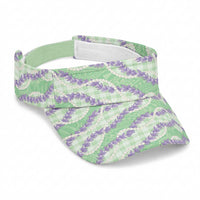 Pastel Green Hawaii Palaka Honohono Pikake Sun Visor Cap Hawaiian Orchid Lei Polynesian Pattern LT14 Universal Fit Pastel Green - Polynesian Pride